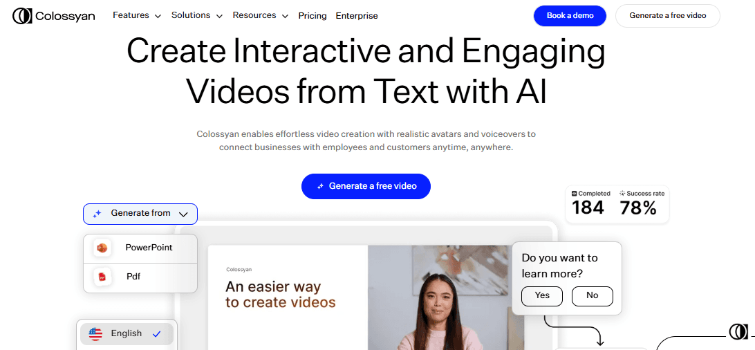 Colossyan — AI avatar platform for training and onboarding videos