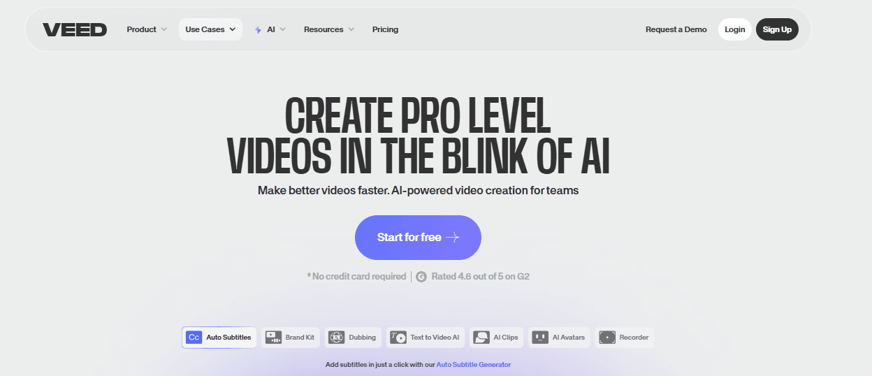 VEED.io — cloud-based online video editor