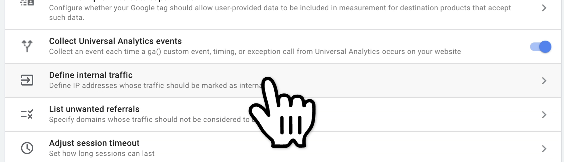 Google Analytics Define internal traffic