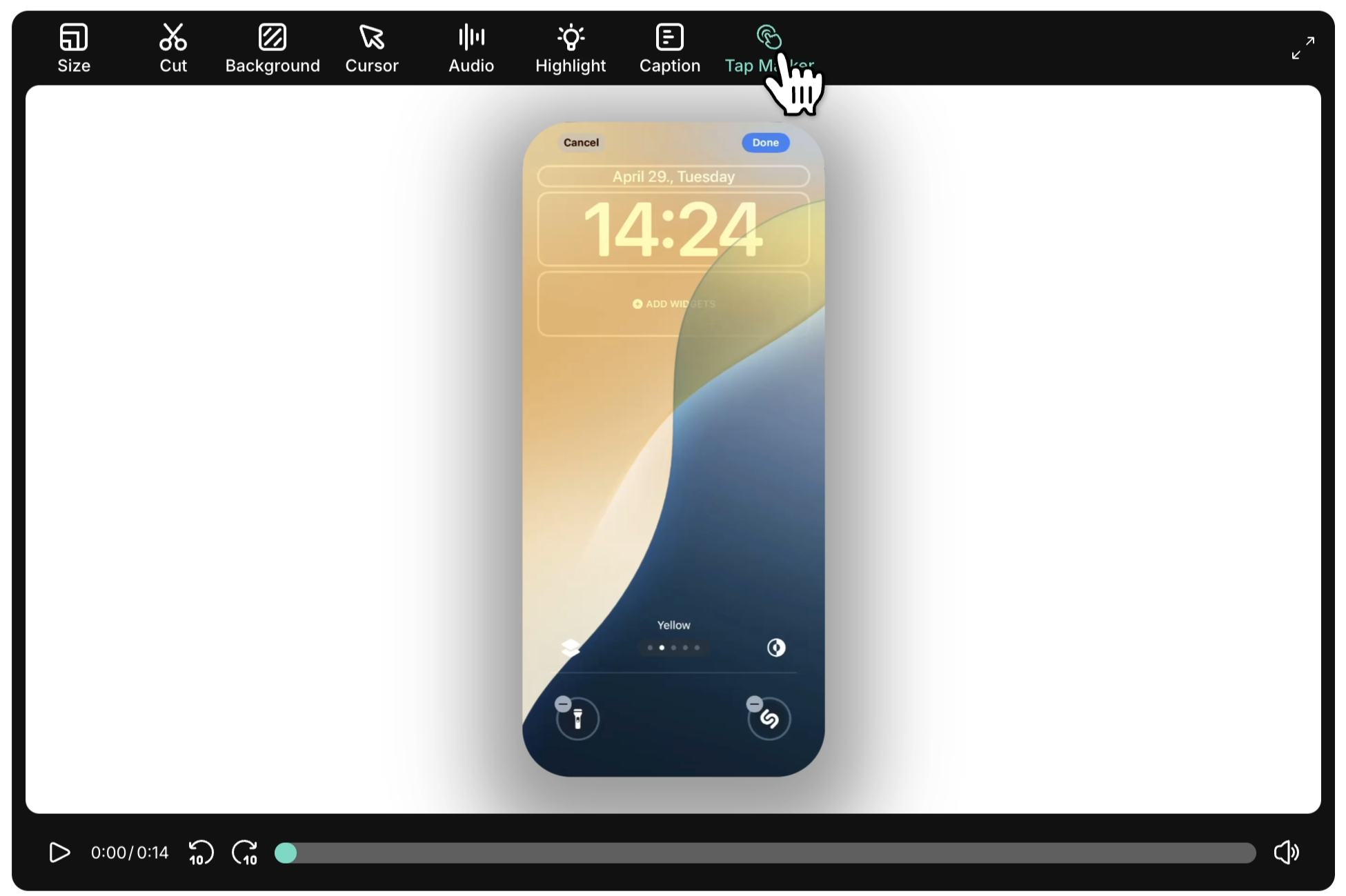 Tap Marker tool in video toolbar