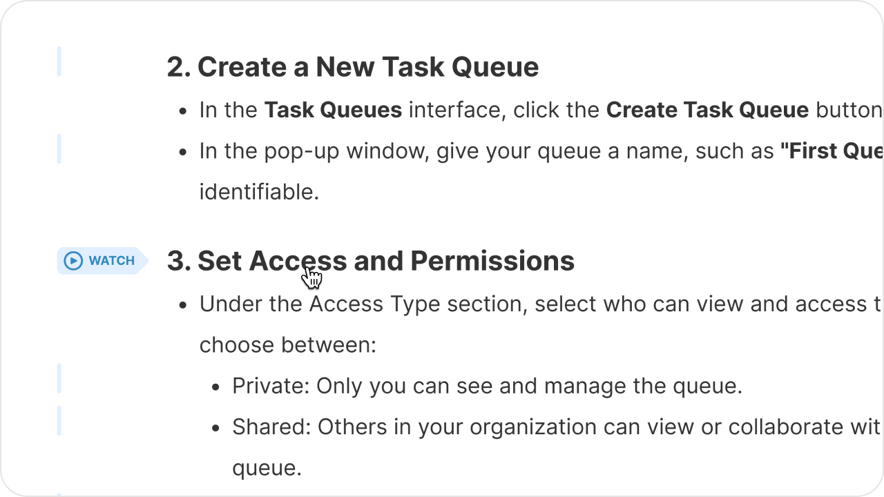 Generated step-by-step documentation
