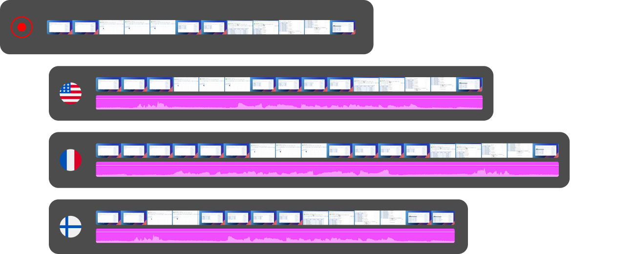 AutoRetime™ — video timing adapts automatically across languages